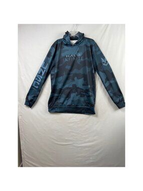 Xbox Halo Infinite Hoodie Mens Large Blue Camo Meta Threads UNSC Pullover
